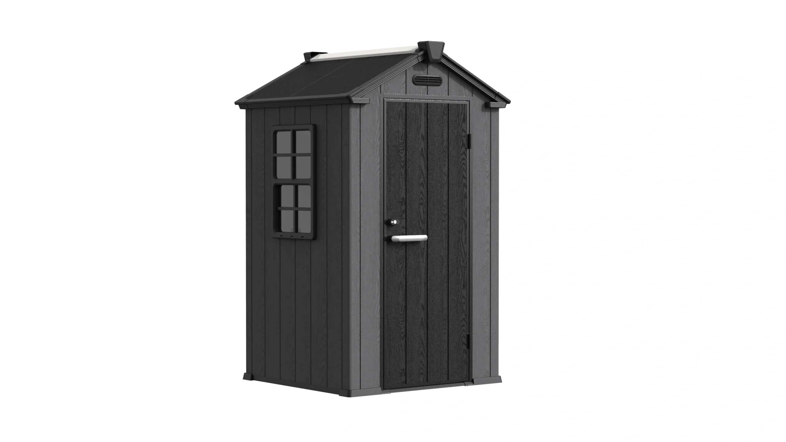 4' x 4' Shed With Gable Roof sliding window graphite gray
