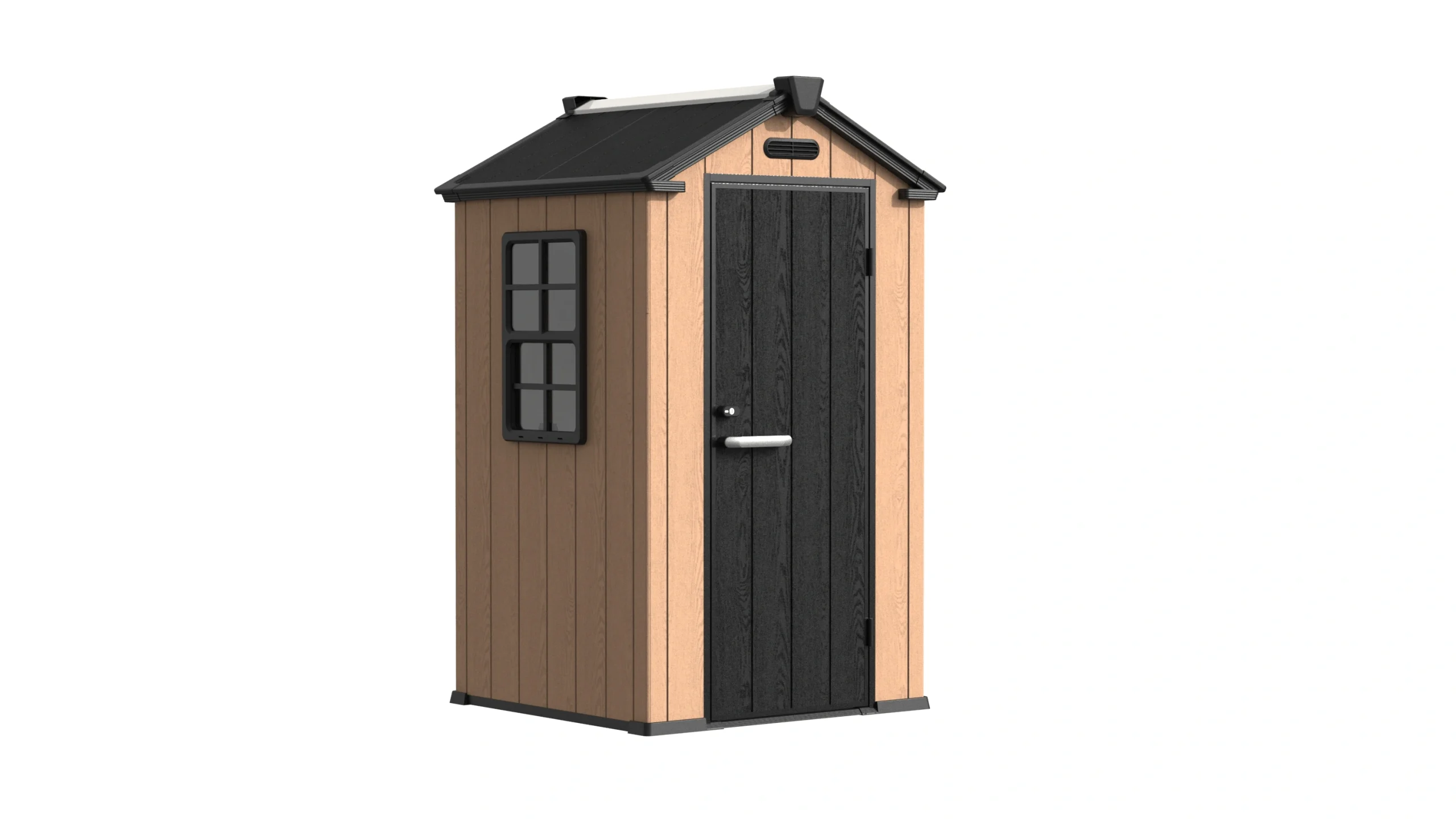 4' x 4' Shed With Gable Roof sliding window natural oak
