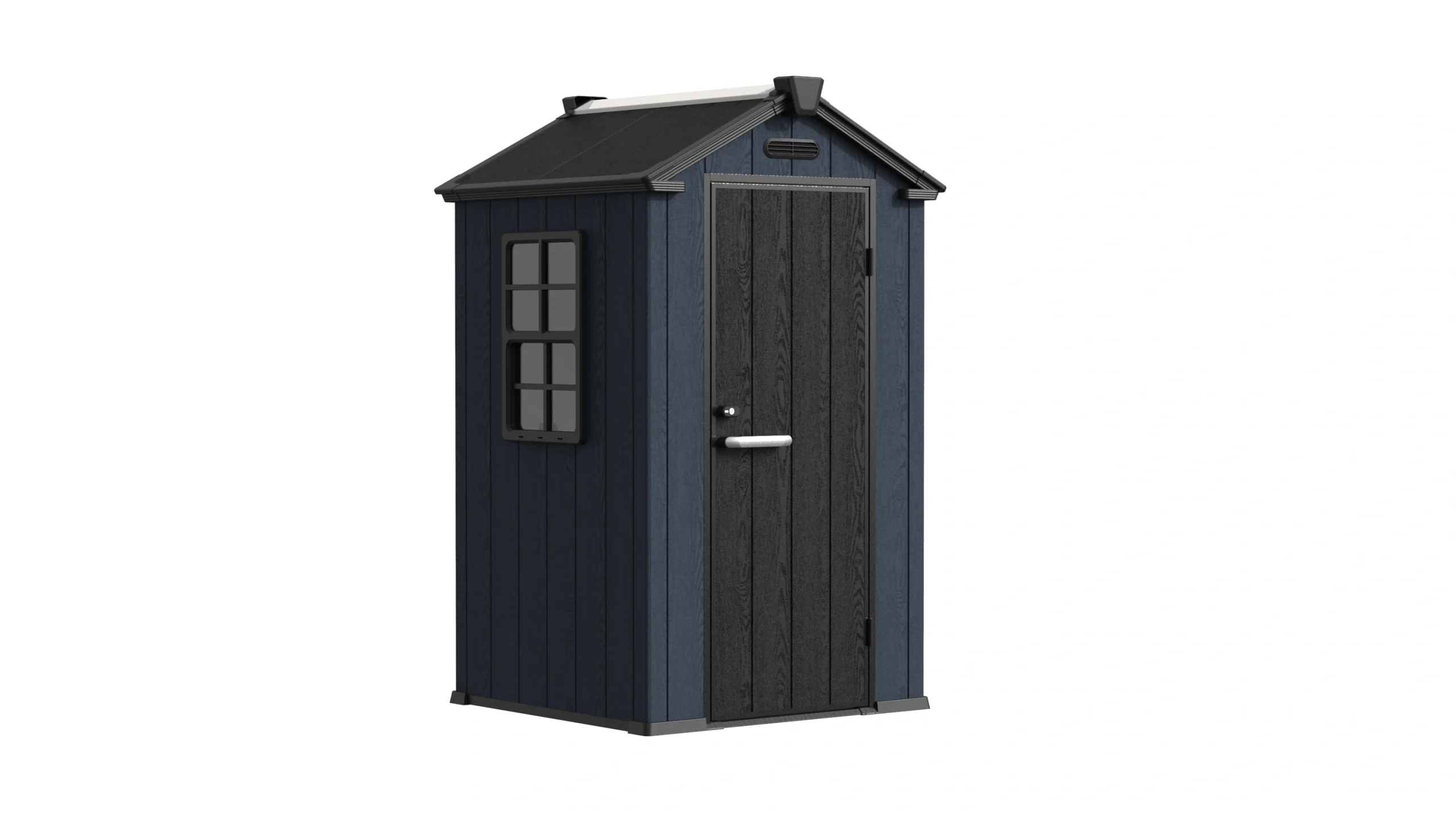 4' x 4' Shed With Gable Roof sliding window navy blue