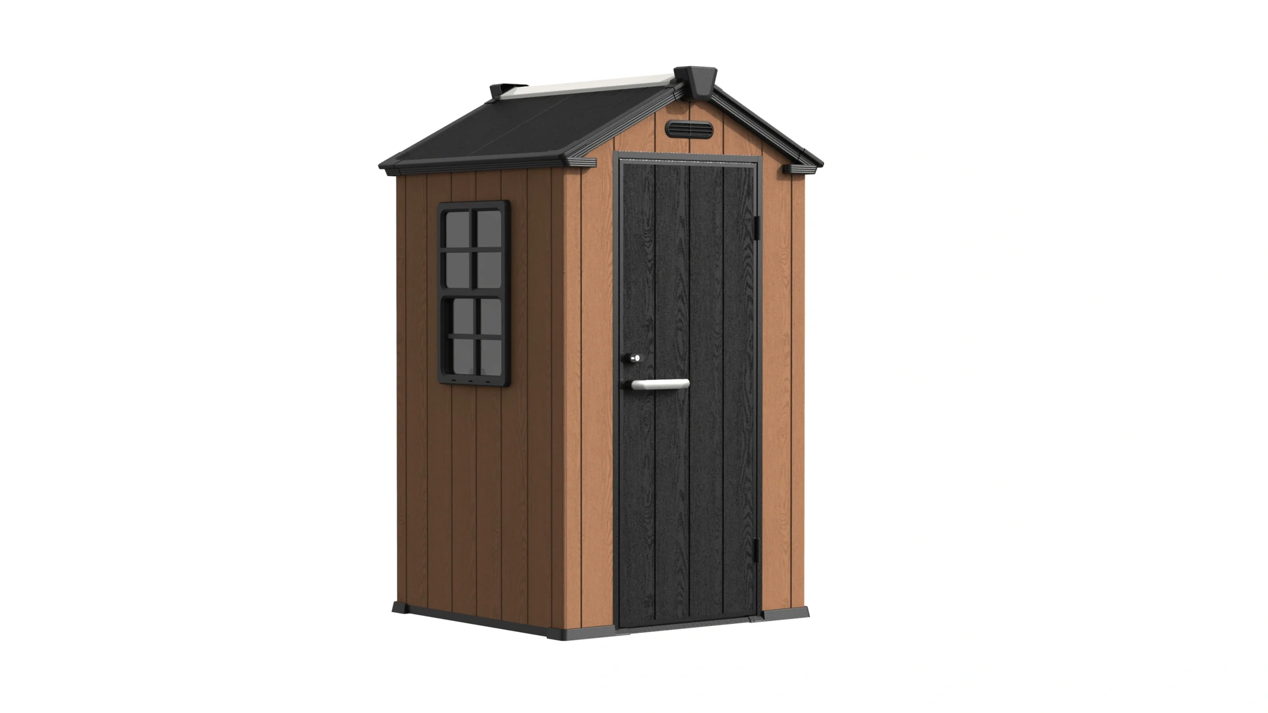 4' x 4' Shed With Gable Roof sliding window teak brown
