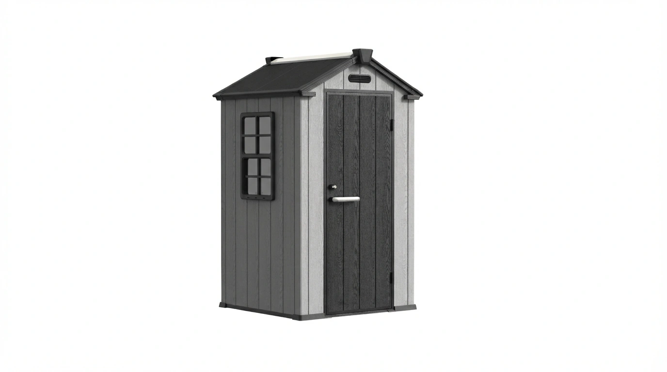 4' x 4' Shed With Gable Roof sliding window ultimate gray