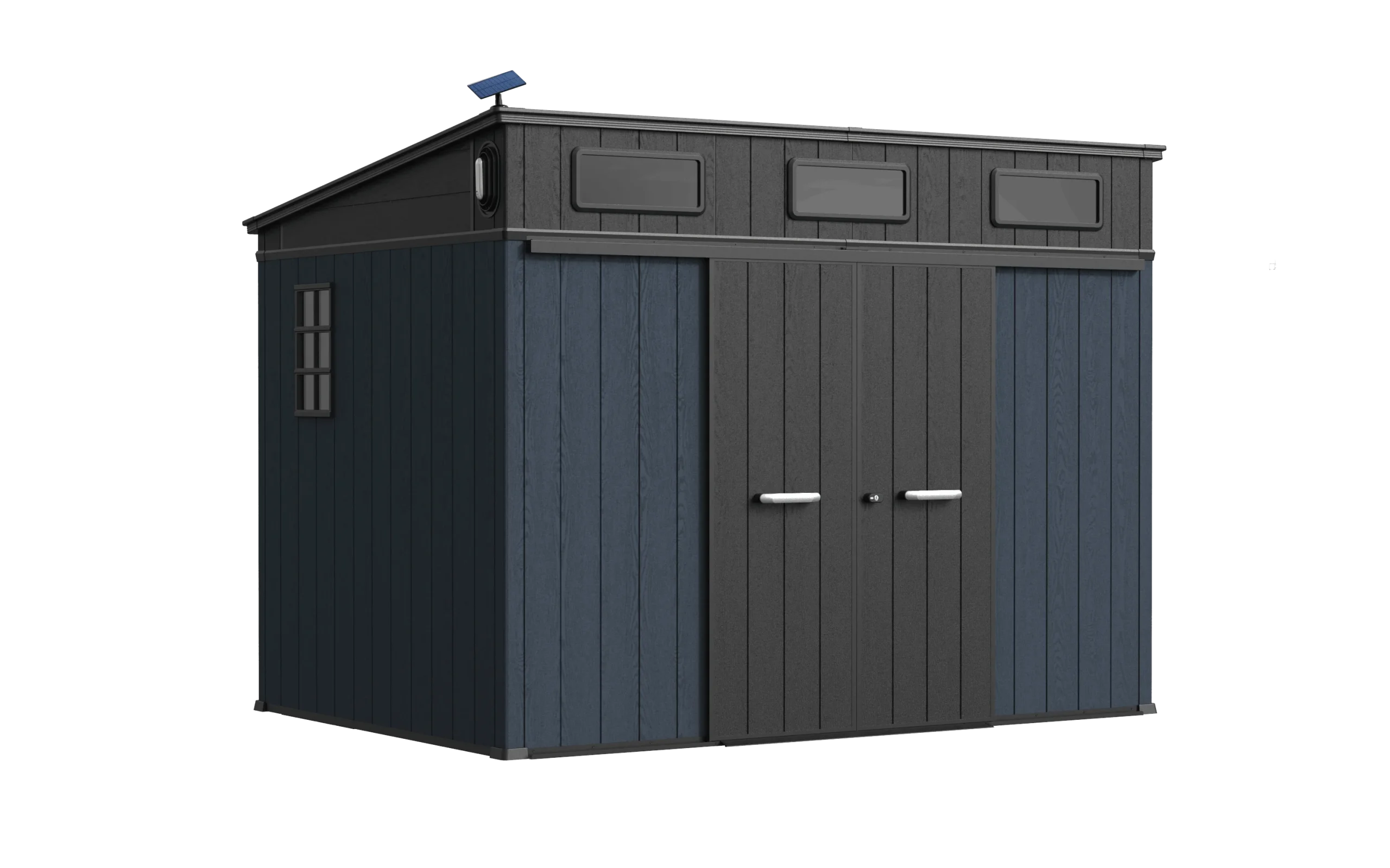 10' x 7' Pent Shed Double Door navy blue