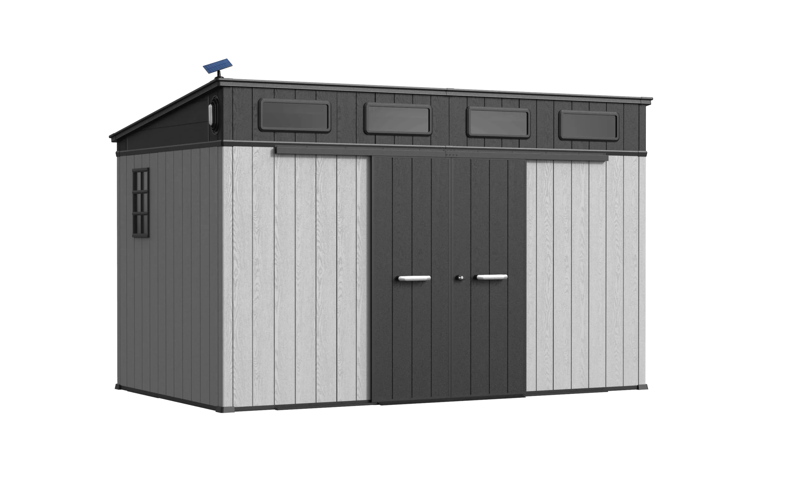 12‘ x 7’ Shed with Pent Roof and Grid Window ultimate gray
