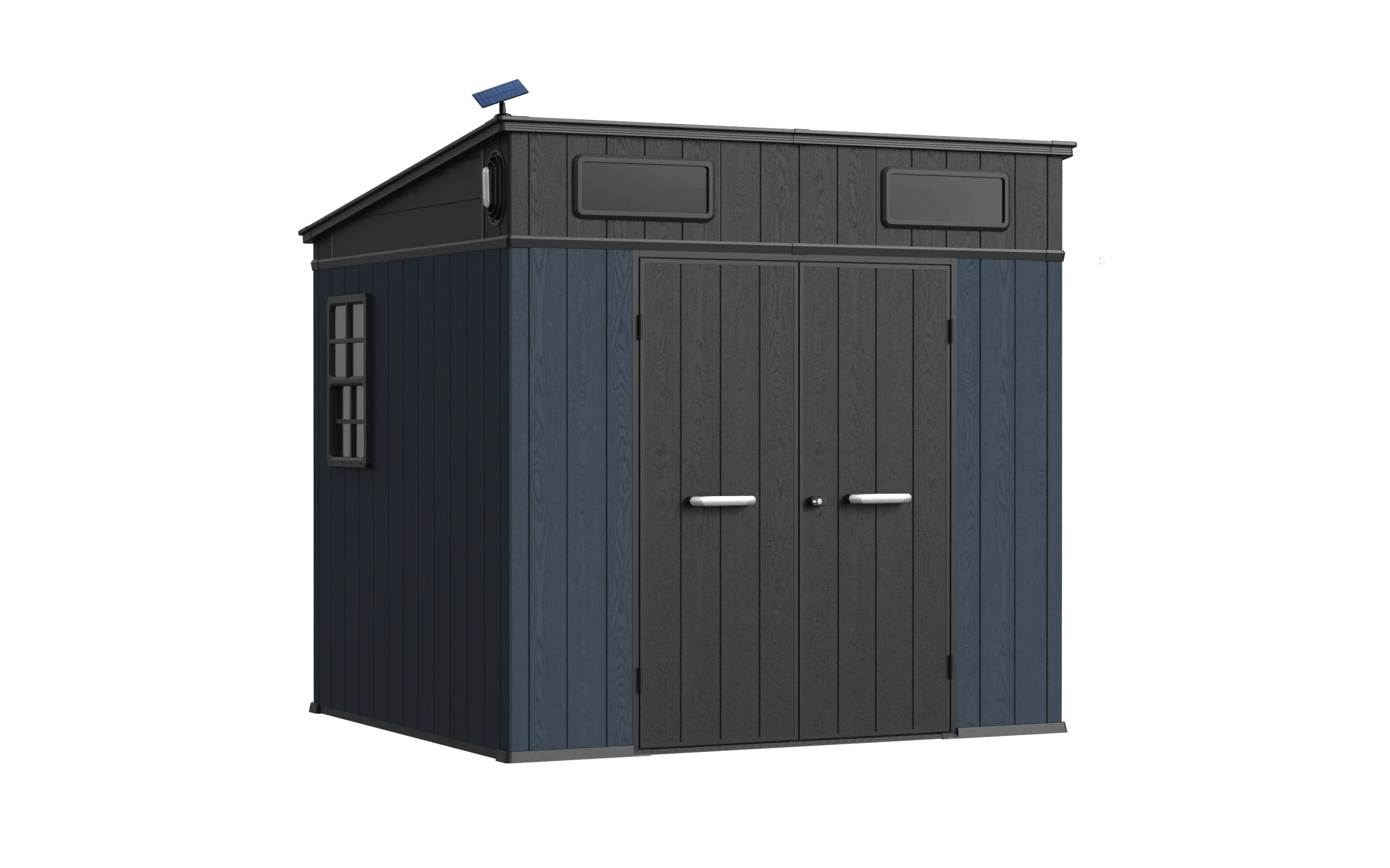 8‘ x 7’ Garden Shed With Sliding Window navy blue