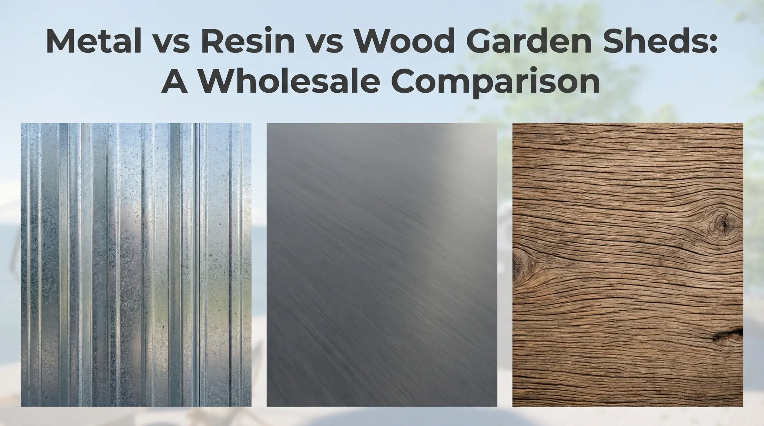 metal vs resin vs wood garden sheds