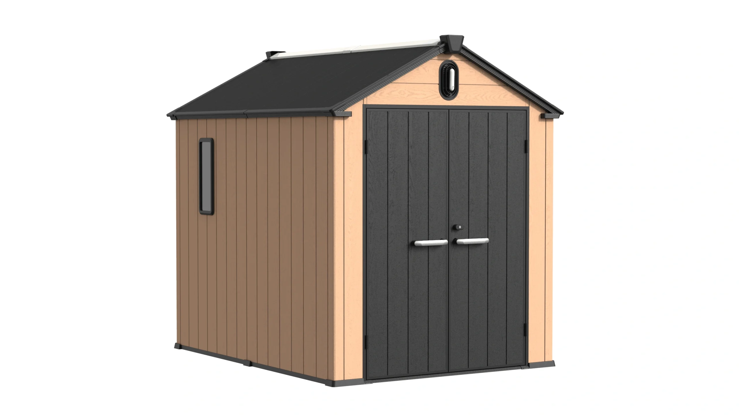 6' x 8' Resin Shed With Gable Roof natural oak