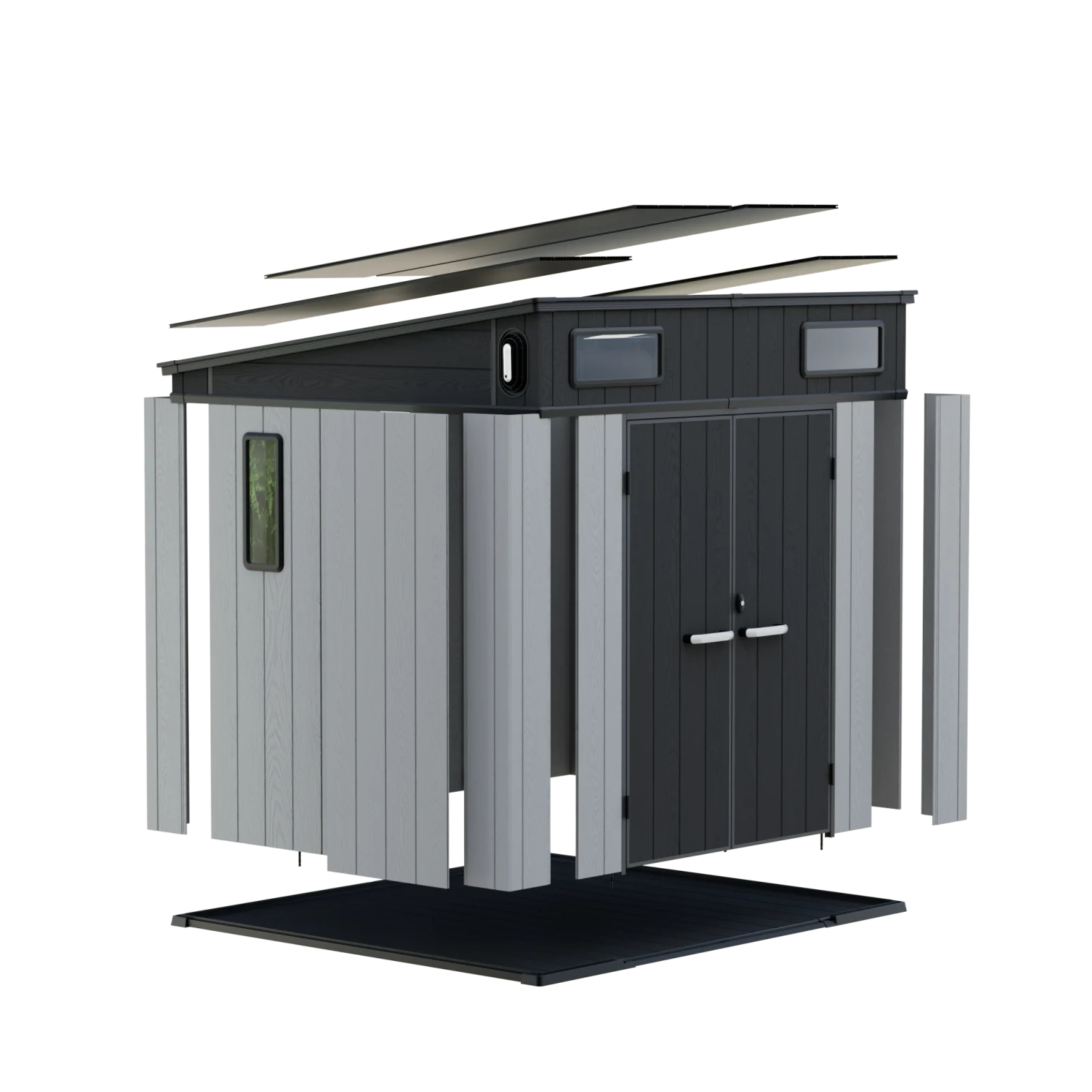 pent roof shed assembly