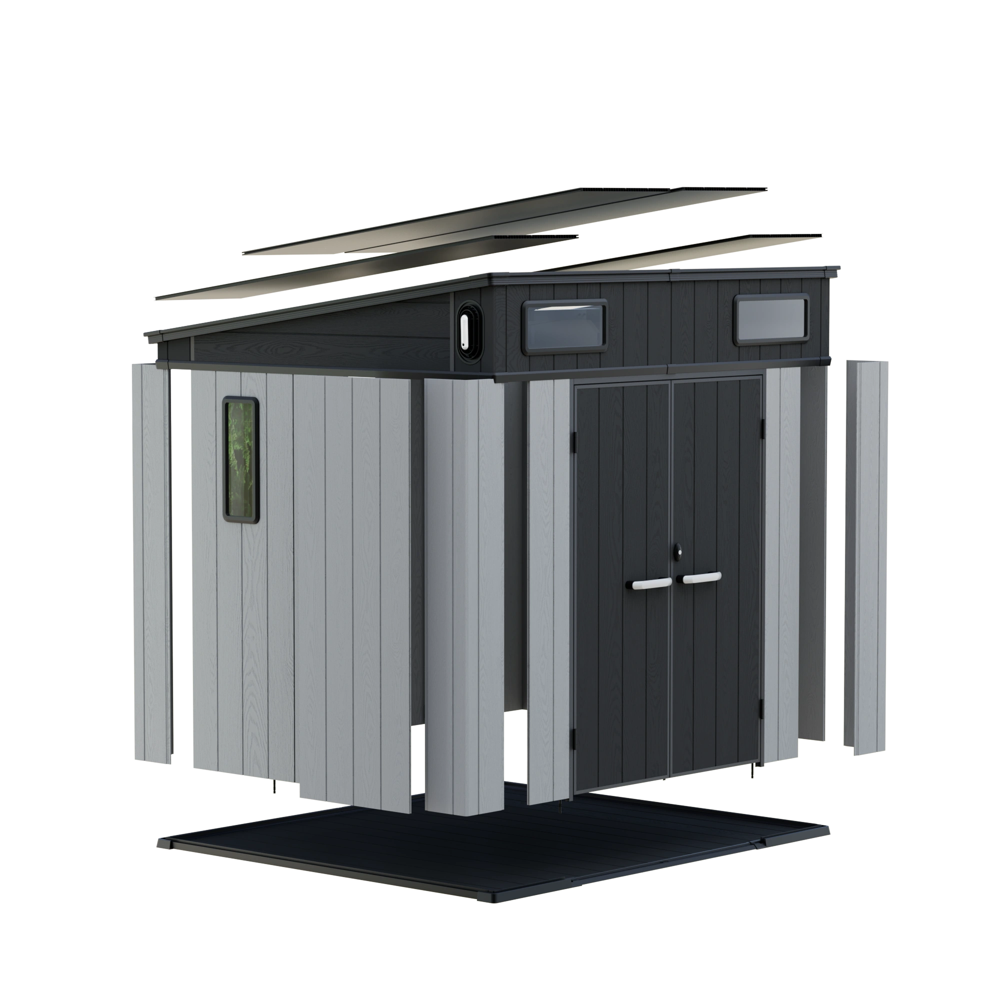 pent roof shed assembly